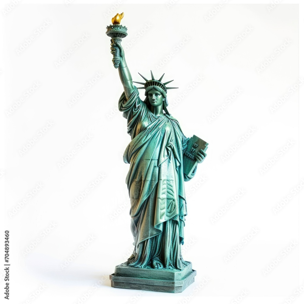 Fototapeta premium Statue of Liberty in New York miniature replica, isolated on white background