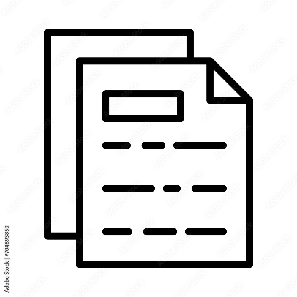 Paper Line Icon Paper Line Icon