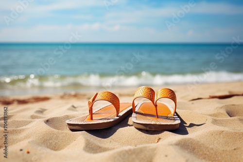 beach summer holiday vacation flip flop sandals relaxation concept