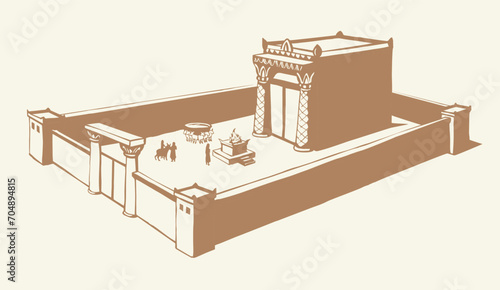 Vector drawing. Temple of Solomon photo