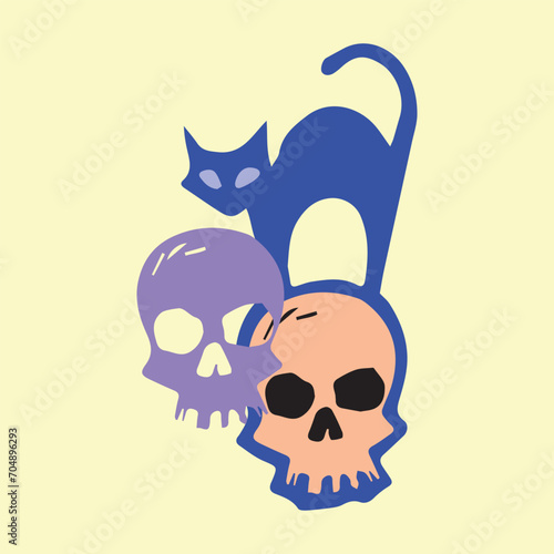 Halloween themed t-shirt design illustration