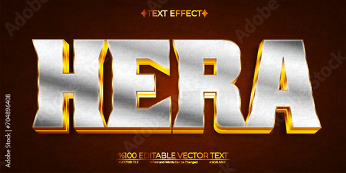 Gold and Silver Greek God Hera Editable Vector 3D Text Effect
