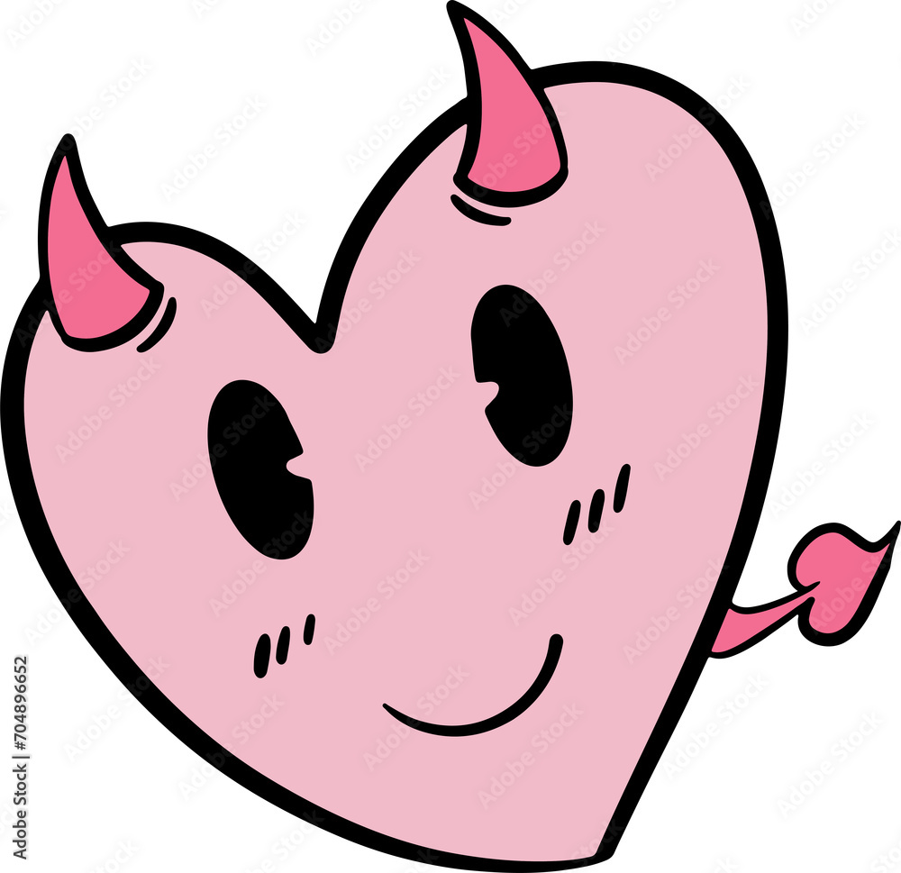 The heart cartoon for love or valentine’s day concept.