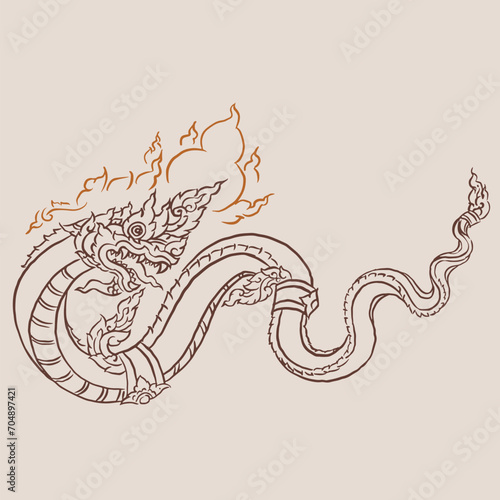 illustration of dragon tattoo vector for card decoration illustration