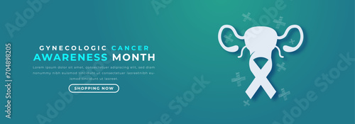 Gynecologic Cancer Awareness Month Paper cut style Vector Design Illustration for Background, Poster, Banner, Advertising, Greeting Card photo