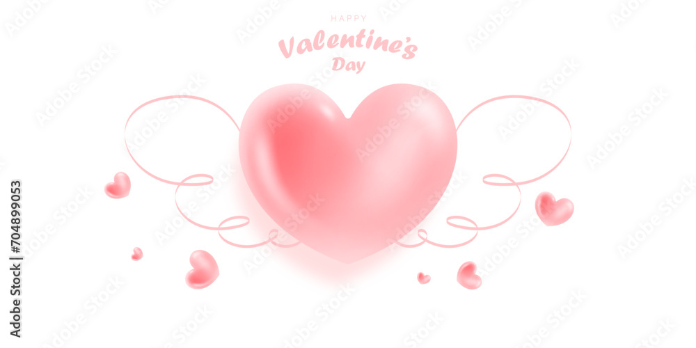 Happy Valentine's Day poster or voucher design. Beautiful background, vector illustration