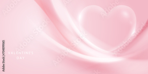 Happy Valentine's Day poster or voucher design. Beautiful background, vector illustration