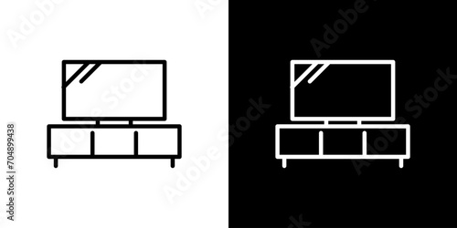 テレビとテレビボードのシンプルなアイコン