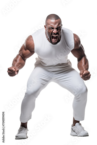 Muscular Male in a Power Stance Isolated