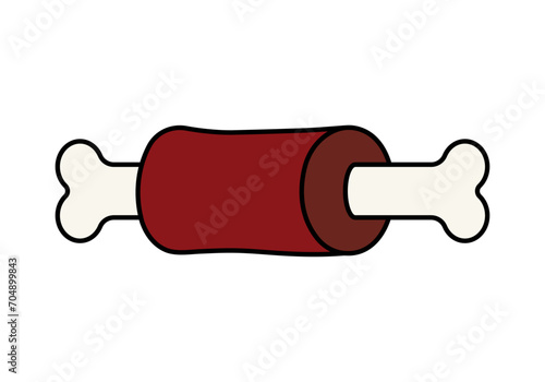 Icono de chuleta o jamón en fondo blanco.