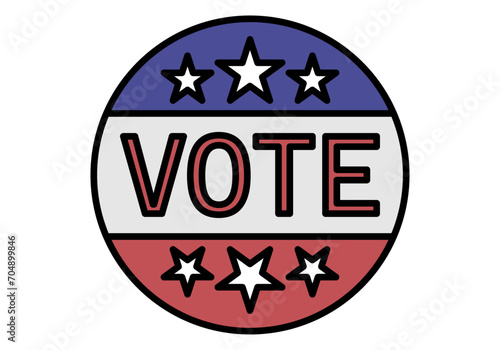 Icono de pegatina de votar en elecciones de estados unidos de américa.