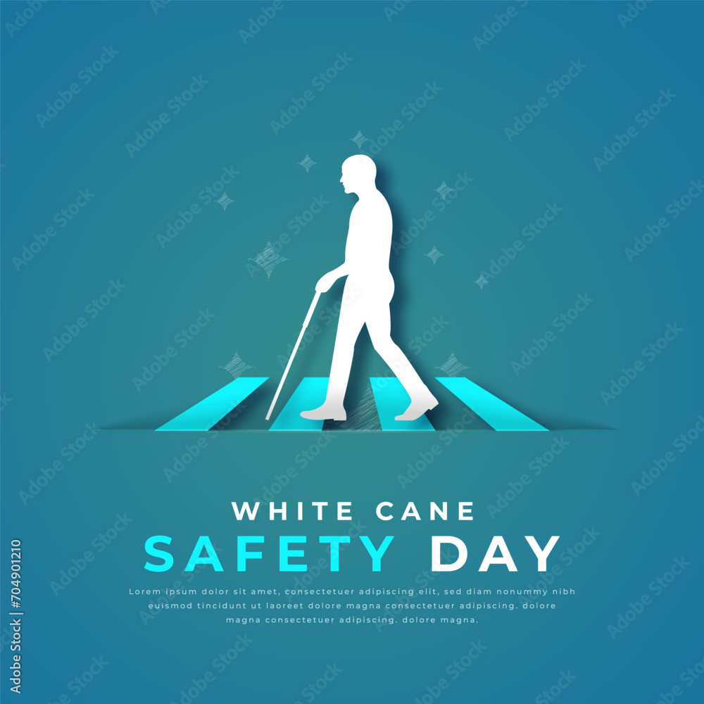 White Cane Safety Day Paper cut style Vector Design Illustration for Background, Poster, Banner, Advertising, Greeting Card White Cane Safety Day Paper cut style Vector Design Illustration for Background, Poster, Banner, Advertising, Greeting Card