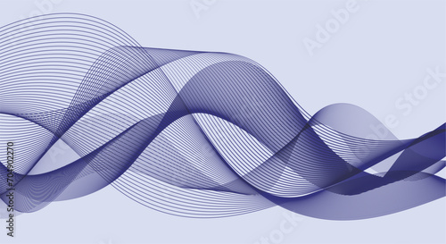 Abstract wave element for design. Stylized line art background in color Very Peri 2022.