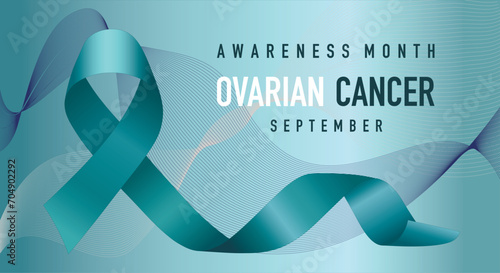 Ovarian Cancer Awareness Month. Celebrated every year in September. This is a group of diseases that originate in the ovaries or related areas of the fallopian tubes and peritoneum. photo