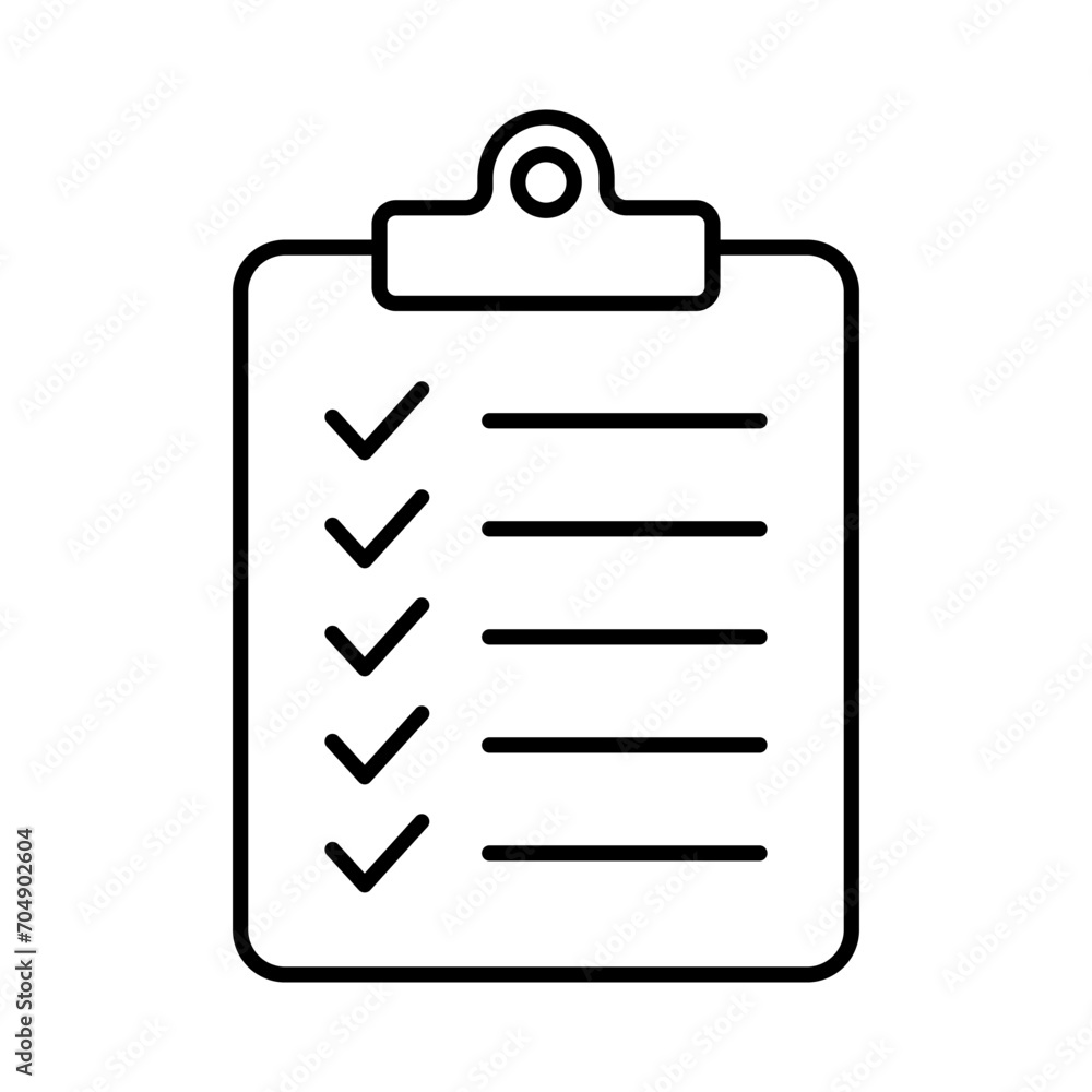 Clipboard icon. Checklist sign symbol for web site and app design. Clipboard icon. Checklist sign symbol for web site and app design.