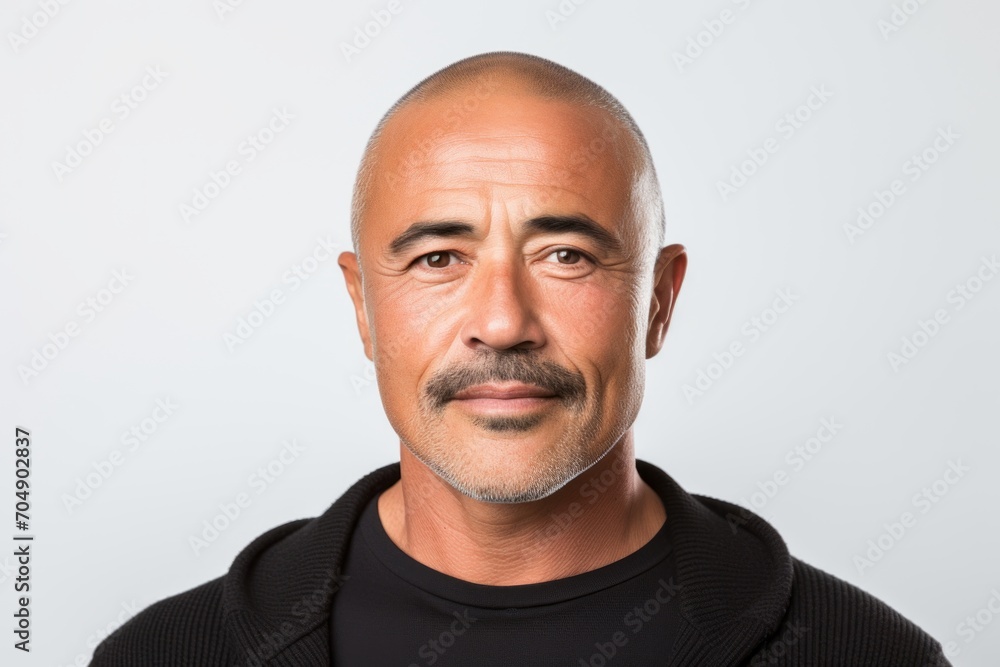 Handsome mature man with beard and mustache on white background. Handsome mature man with beard and mustache on white background.
