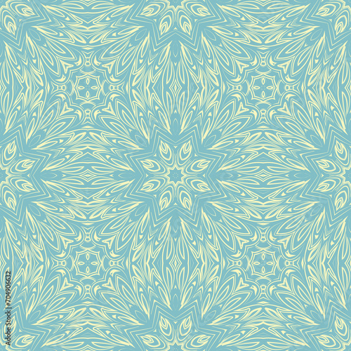 seamless geometric vector mandala flower pattern on background