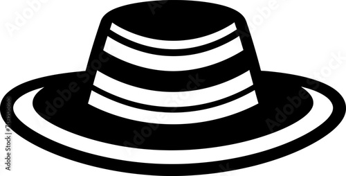 Sombrero hat silhouette in black color. Vector template for laser cutting wall art.