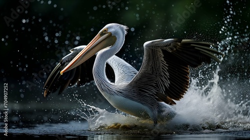 pelicans on the water