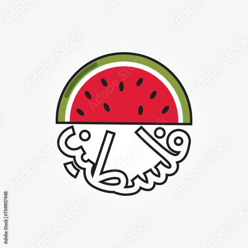 international day of solidarity with the palestinian people with flag and watermelon vector illustration