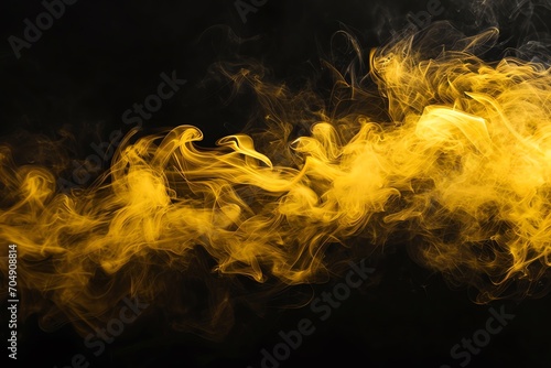abstract yellow smoke on black background