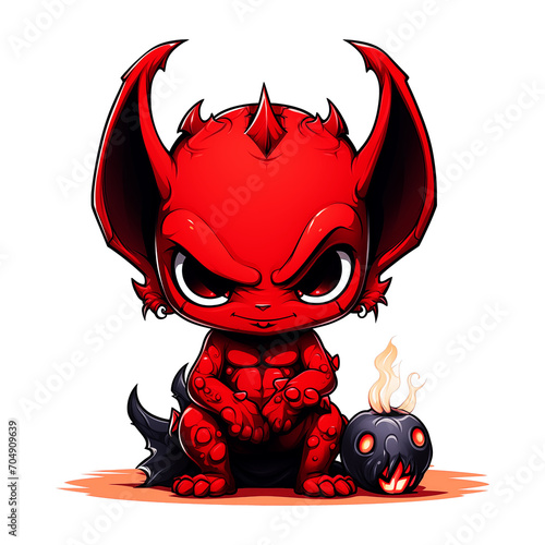 Devil boy game character with ear wings for your project