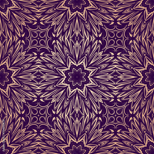 Seamless pattern with mandalas. For fabric design, wallpapers, backgrounds, wrapping paper and so on. Vector