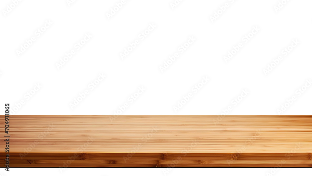 Top of bamboo table isolated on transparent bg