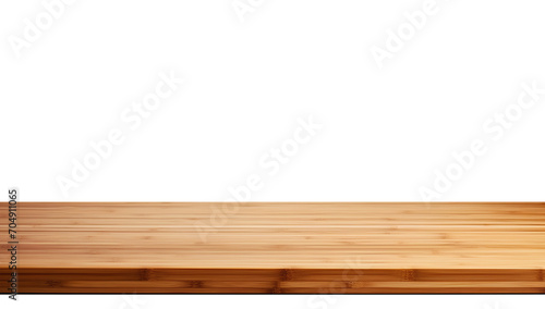 Top of bamboo table isolated on transparent bg