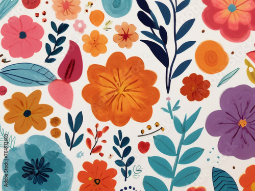vibrant colorful seamless pattern with flowers for cover