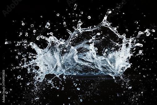 abstract water splash with black background photo