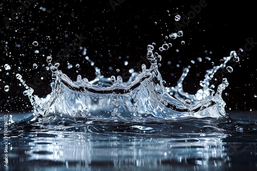 abstract water splash with black background