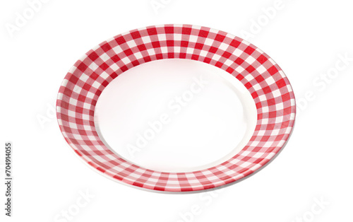 Gingham Bliss on a Plate Isolated on Transparent Background PNG.