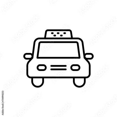 Taxi car outline icons  minimalist vector illustration  simple transparent graphic element .Isolated on white background