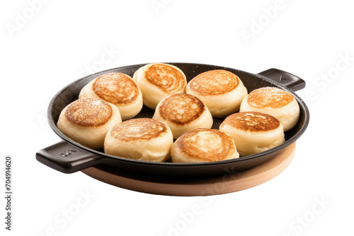 Cooking Poffertjes in the Perfect Pan Isolated On Transparent Background