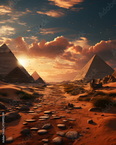 pyramids in the desert
