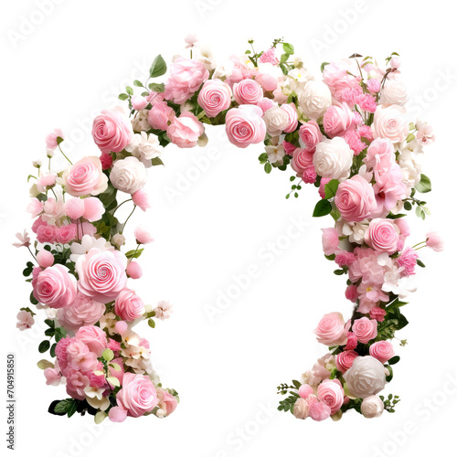 Flower stand with wedding concept  isolated on transparent or white background