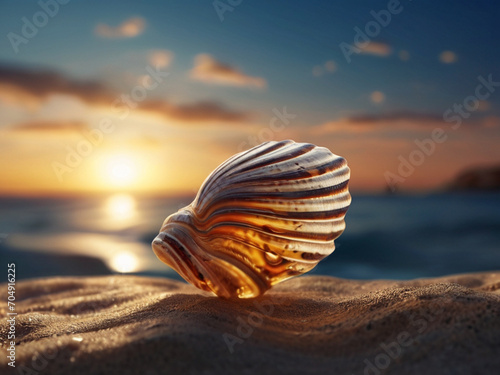 Seashells lying on the seashore