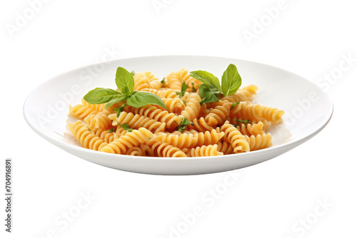 Rotini Pasta Plate Isolated On Transparent Background