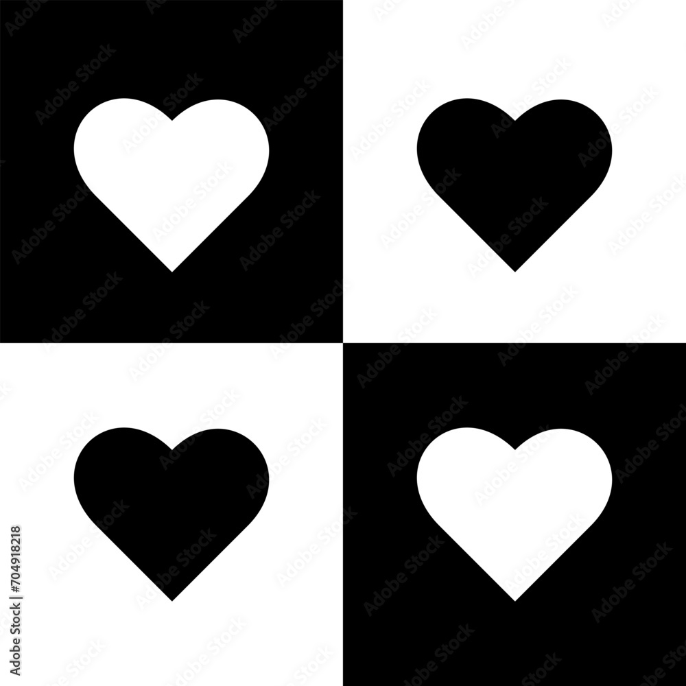 Black and white heart pattern