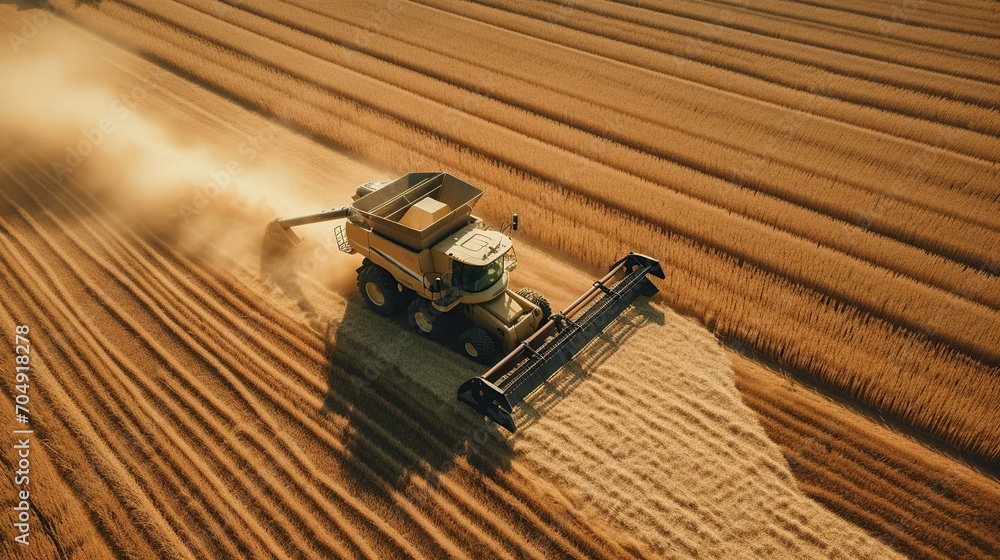 Harvest modern wheat in summer Harvest modern wheat in summer
