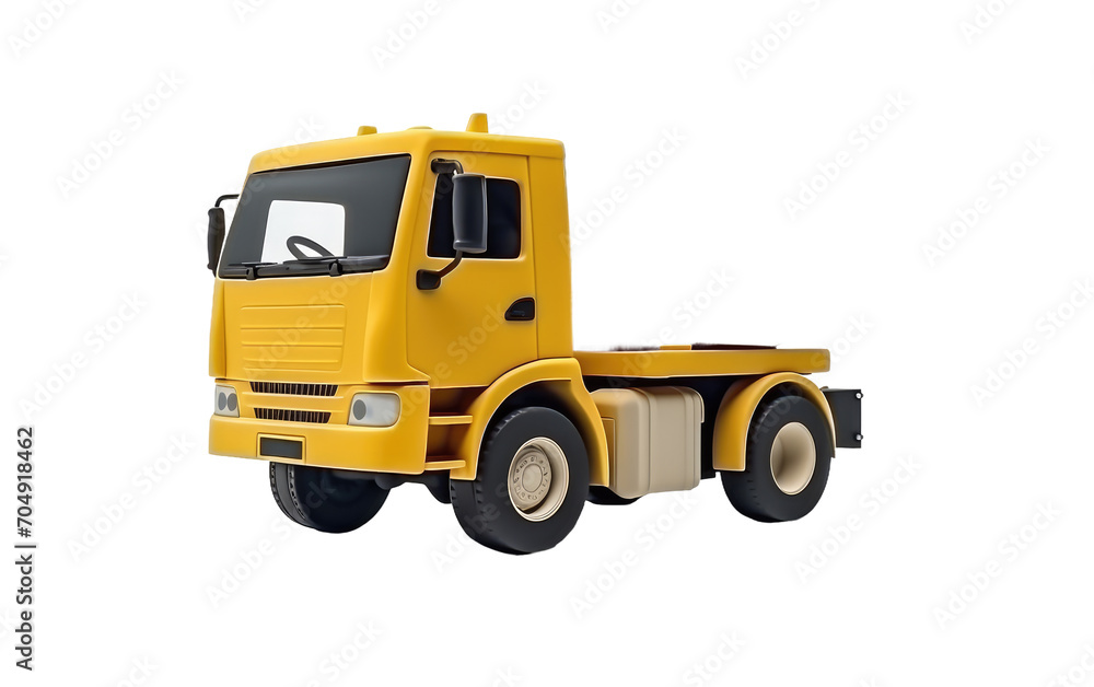 Tiny Toy Construction Vehicle Isolated on Transparent Background PNG.