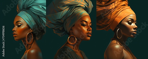 African Beauty - Illustration of Women with Turbans