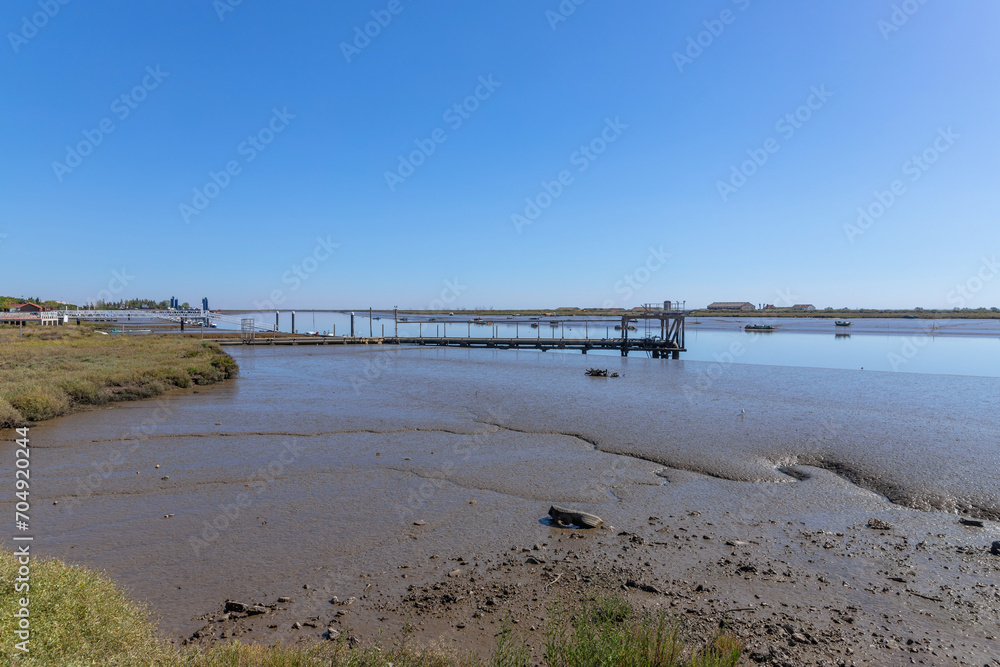 Mudflats at the estuary of the Tagus river