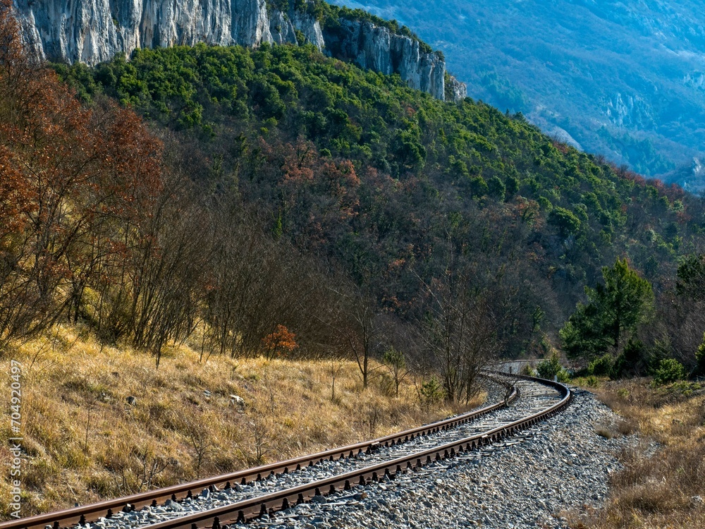 Fototapeta premium rails railway pijana pruga