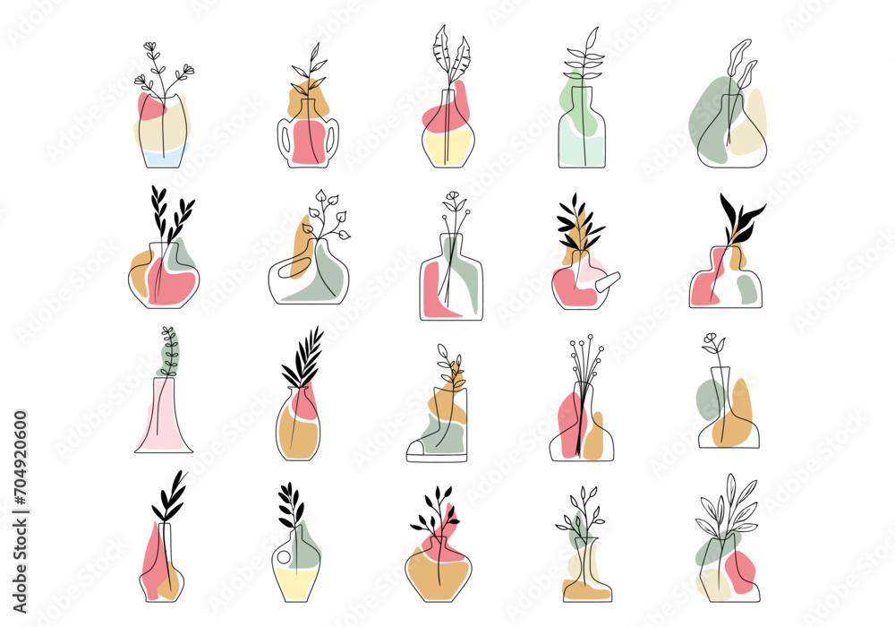 Aesthetic Vase Line Art Set Aesthetic Vase Line Art Set