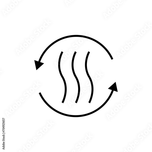 Air fryer symbol line vector. .warm up, preheat, keep warm.