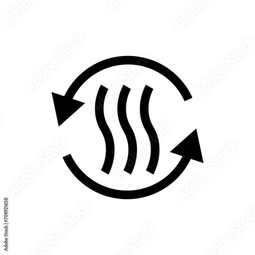 Air fryer symbol line vector. .warm up, preheat, keep warm.