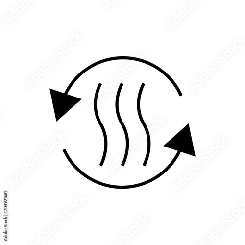 Air fryer symbol line vector. .warm up, preheat, keep warm.