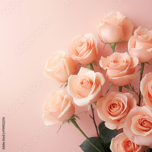 bouquet of roses peach fuzz March 8  Valentine s Day  gift  love  happiness